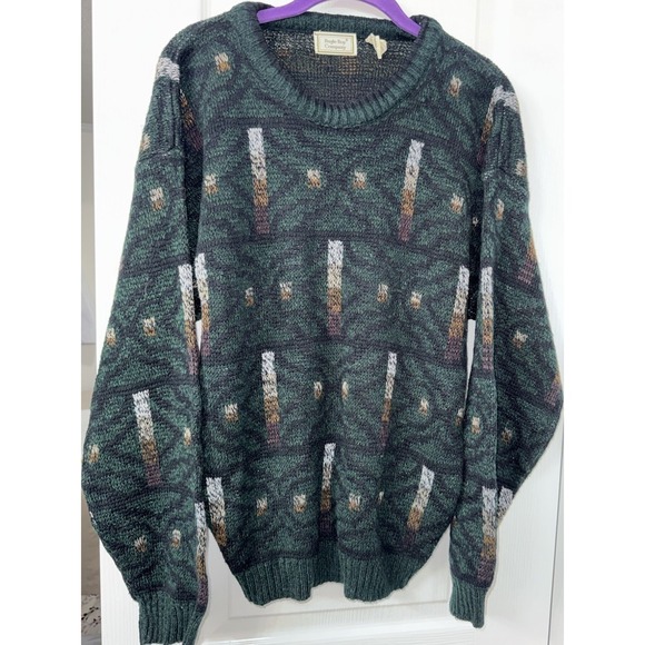 Bugle Boy Company Other - VTG Bugle Boy Sweater Mens Medium Geometric Knit Pullover Crewneck Y2K Retro